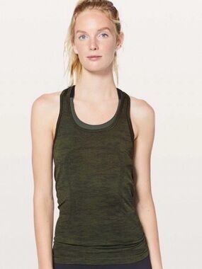 Lululemon Olive Green Swiftly Racerback Tank Size 8